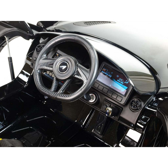 McLaren 720S s 2.4G ovladačem, funkcí bluetooth, FM rádiem, USB a LED světly, ČERNÉ LAKOVANÉ